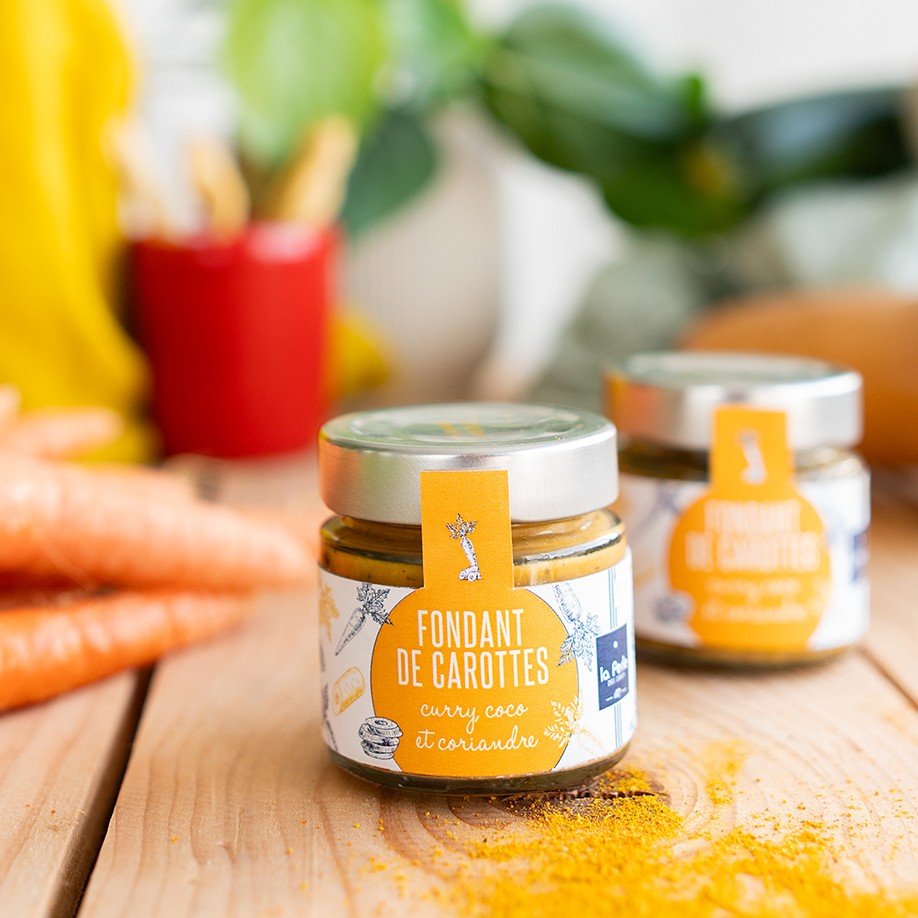 Fondant de carottes, curry, coco et coriandre