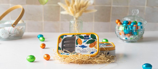 <p>Nos délicieuses sardines en chocolat noir ! </p>