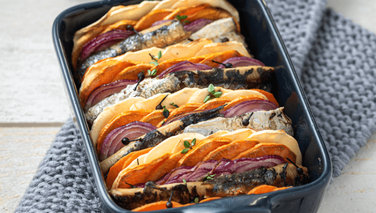 Tian aux légumes d'hiver et aux sardines