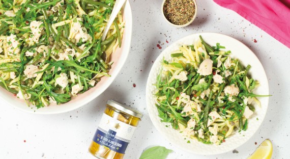 Salade de pâtes au thon et légumes verts