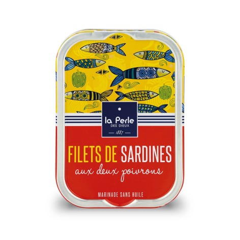 Filets de sardines sans huile aux deux poivrons