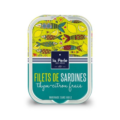 Filets de sardines sans huile au thym et au citron frais