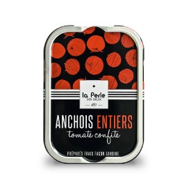 Lot de 4 boîtes d'anchois entiers à la tomate confite