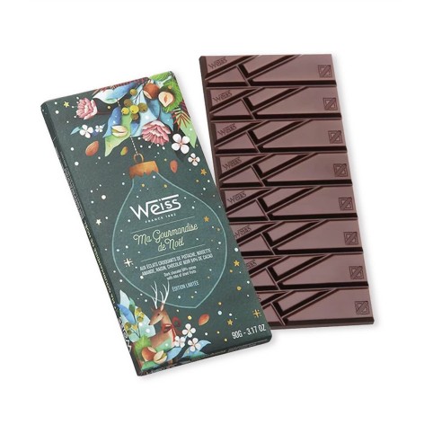 Tablette de chocolat noir de Noël Tablette de chocolat noir de Noël