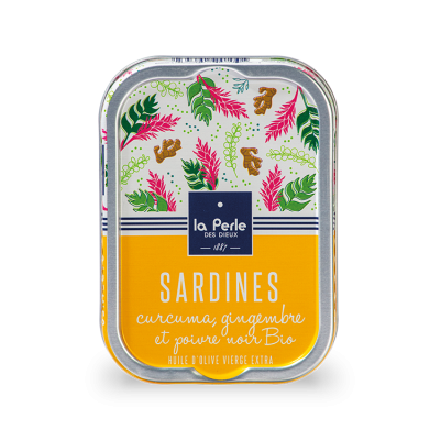 Sardines curcuma gingembre et poivre noir BIO