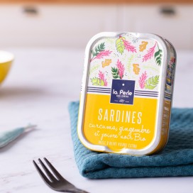 Sardines curcuma gingembre et poivre noir BIO Sardines curcuma gingembre et poivre noir BIO